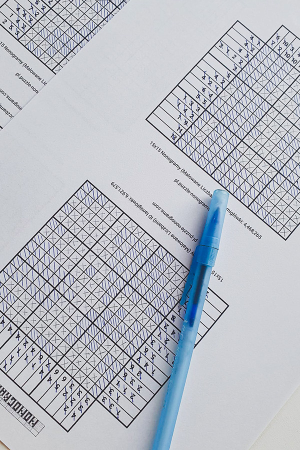 Wpis: inspiracja + wena; rozwiązywanie zagadek logicznych, gry logiczne - Nanogram